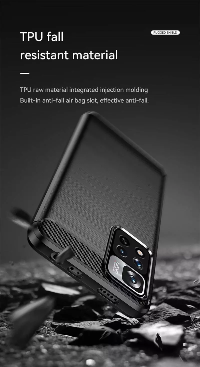 Протиударний чохол бампер для Xiaomi Poco M4 Pro iPaky Carbon Fiber Black (Чорний)