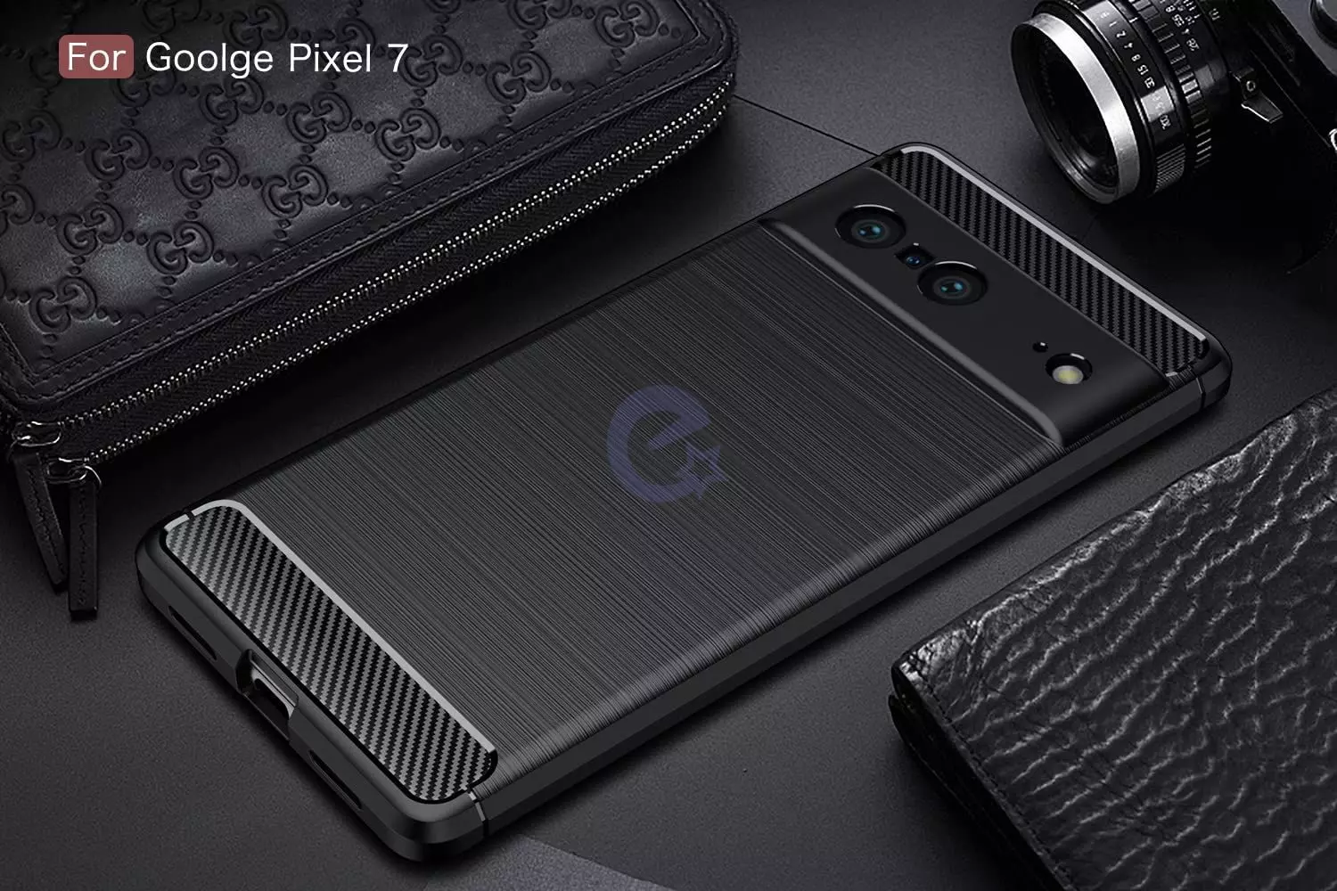 Противоударный чехол бампер для Google Pixel 7 iPaky Carbon Fiber Blue (Синий)
