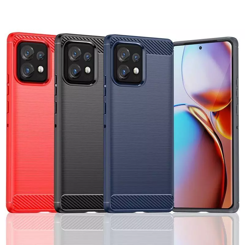 Протиударний чохол бампер для Motorola Moto X40 iPaky Carbon Fiber Blue (Синій)