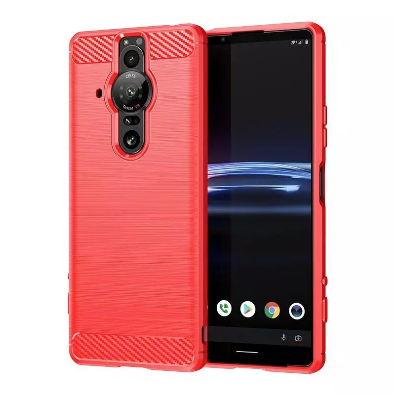Протиударний чохол бампер для Sony Xperia Pro-I iPaky Carbon Fiber Red (Червоний) Протиударний чохол бампер для Sony Xperia Pro-I iPaky Carbon Fiber Red (Червоний)