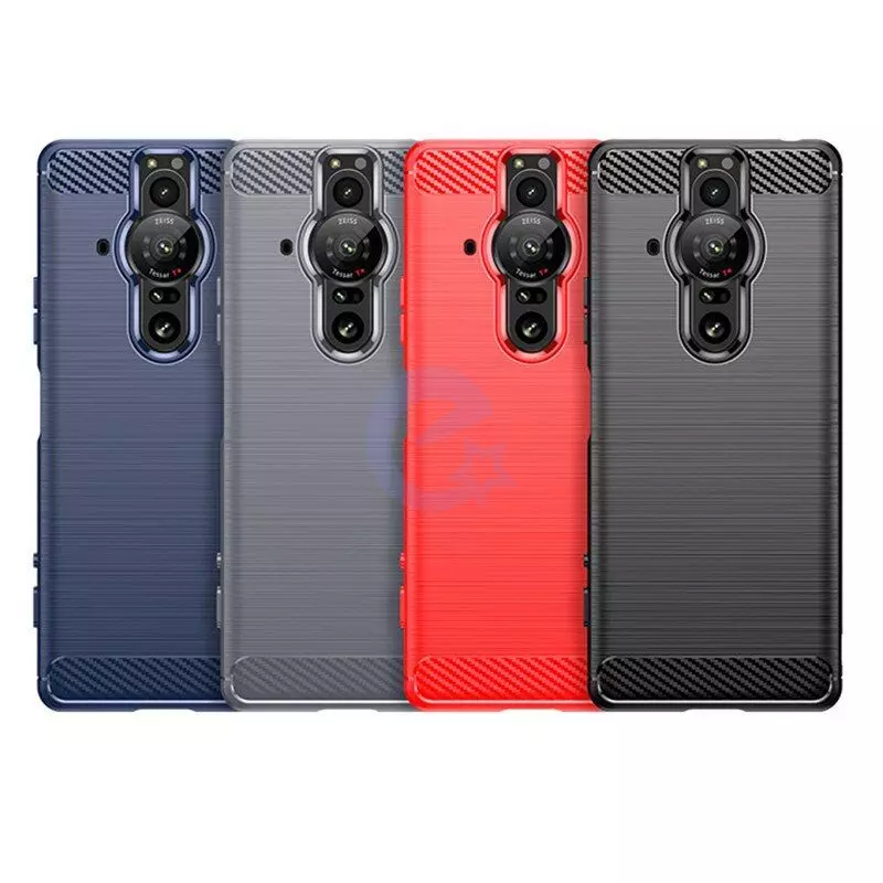 Протиударний чохол бампер для Sony Xperia Pro-I iPaky Carbon Fiber Red (Червоний) Протиударний чохол бампер для Sony Xperia Pro-I iPaky Carbon Fiber Red (Червоний)