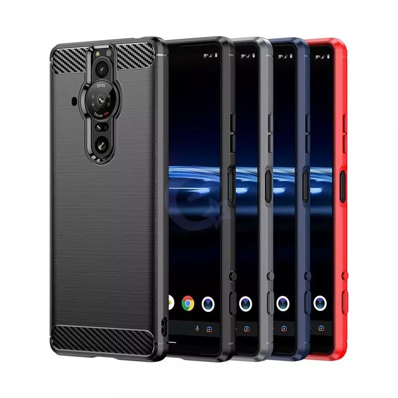 Противоударный чехол бампер для Sony Xperia Pro-I iPaky Carbon Fiber Black (Черный)
