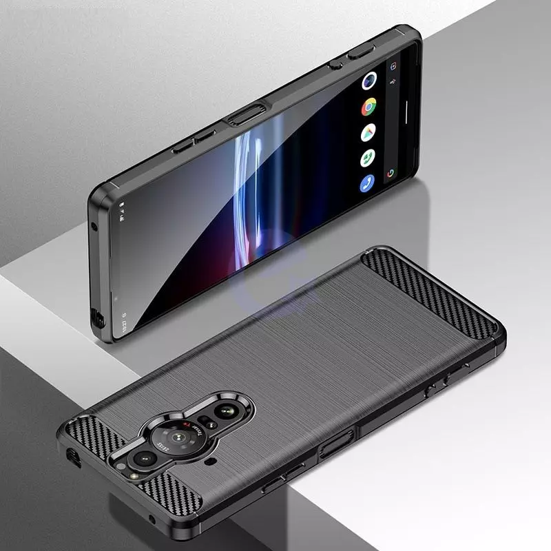 Противоударный чехол бампер для Sony Xperia Pro-I iPaky Carbon Fiber Black (Черный)