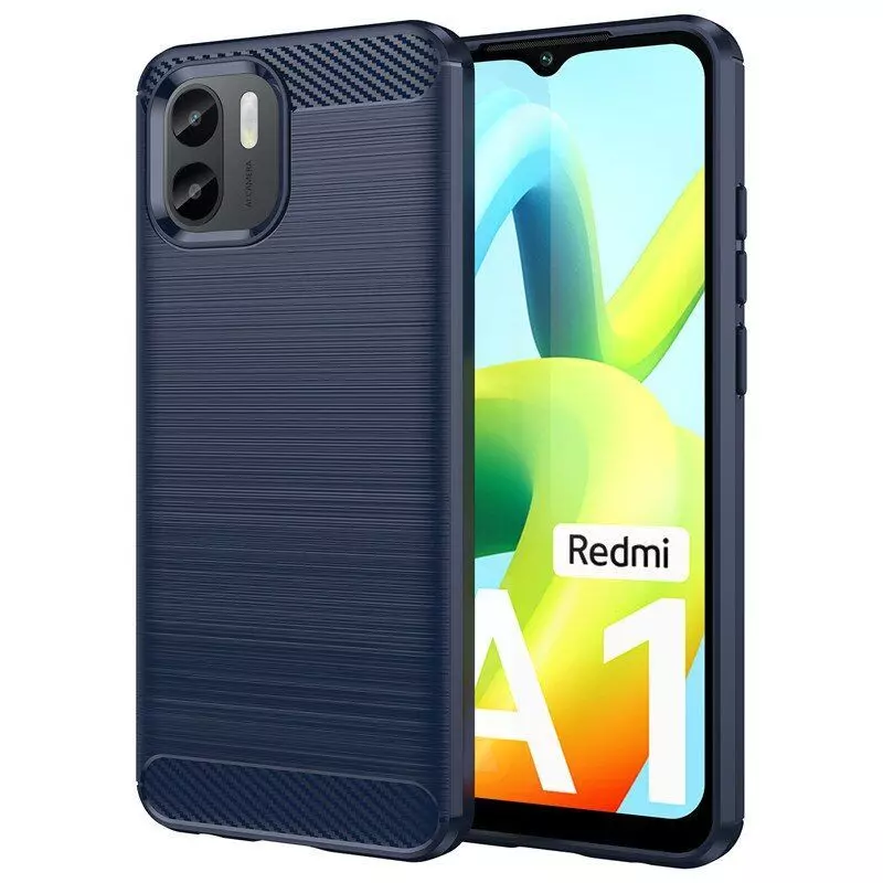 Противоударный чехол бампер для Xiaomi Redmi A1 Plus / Redmi A2+ iPaky Carbon Fiber Blue (Синий)