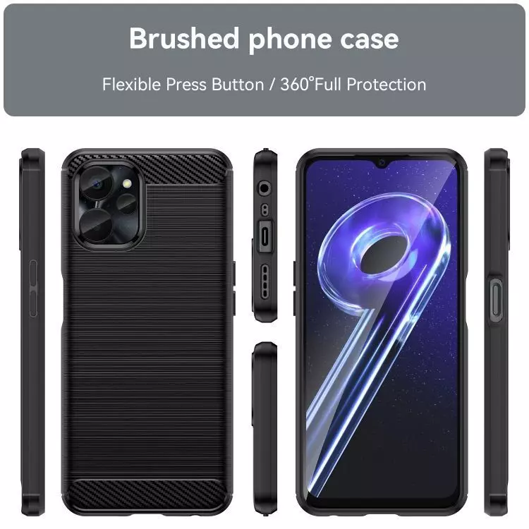 Протиударний чохол бампер для Realme 10s iPaky Carbon Fiber Black (Чорний)