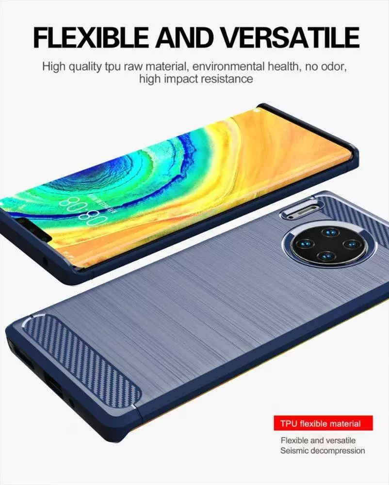Протиударний чохол бампер для Huawei Mate 50 Pro iPaky Carbon Fiber Blue (Синій)