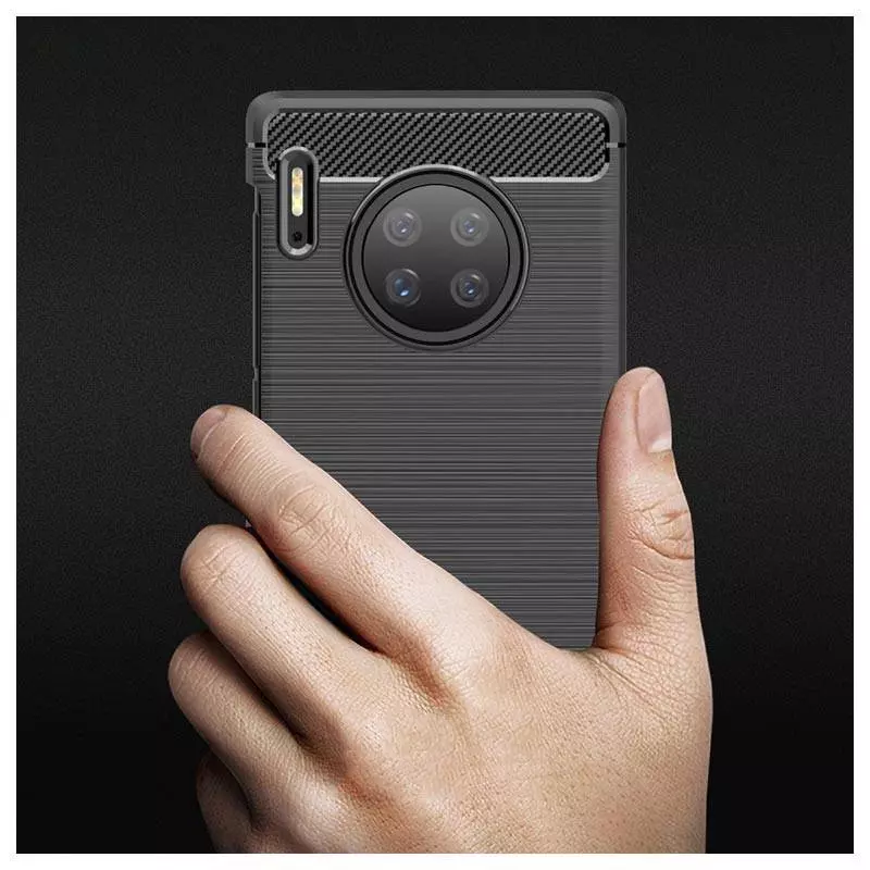 Противоударный чехол бампер для Huawei Mate 50 Pro iPaky Carbon Fiber Black (Черный)