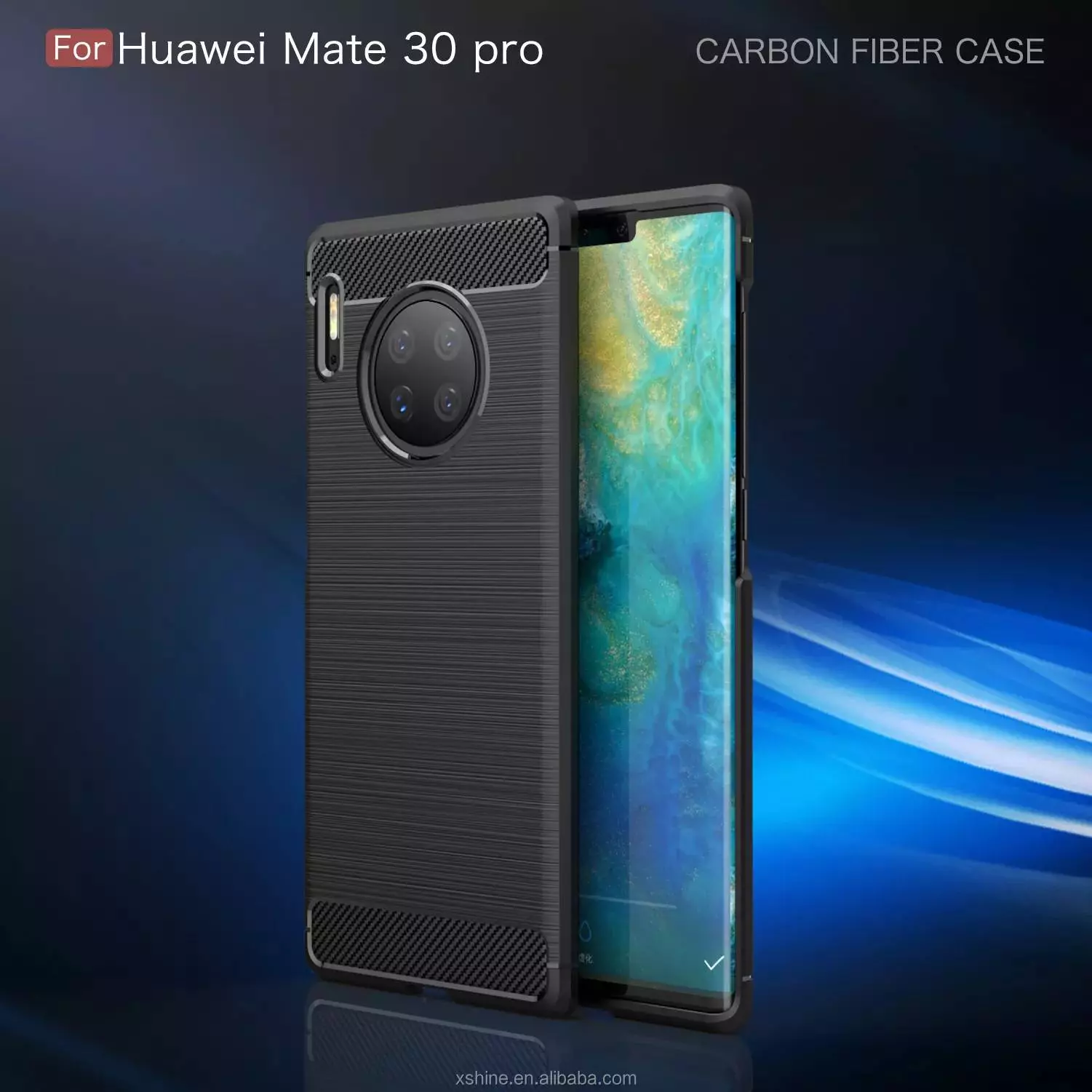 Противоударный чехол бампер для Huawei Mate 50 Pro iPaky Carbon Fiber Black (Черный)