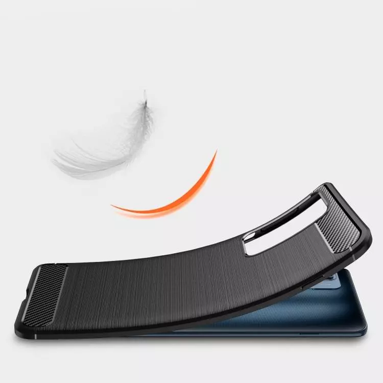 Противоударный чехол бампер для Motorola Edge 20 Pro iPaky Carbon Fiber Blue (Синий)