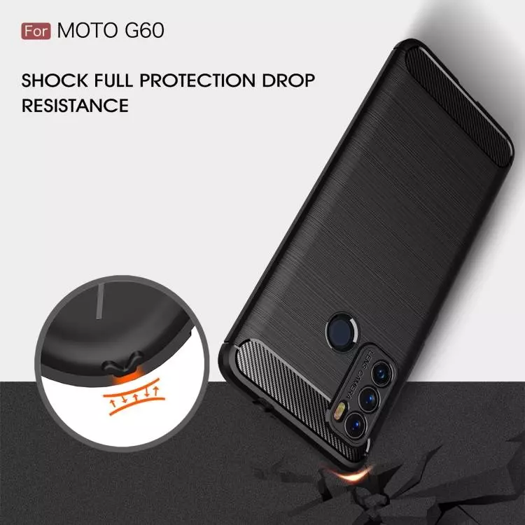 Противоударный чехол бампер для Motorola Moto G60 / Moto G40 Fusion iPaky Carbon Fiber Black (Черный) Противоударный чехол бампер для Motorola Moto G60 / Moto G40 Fusion iPaky Carbon Fiber Black (Черный)