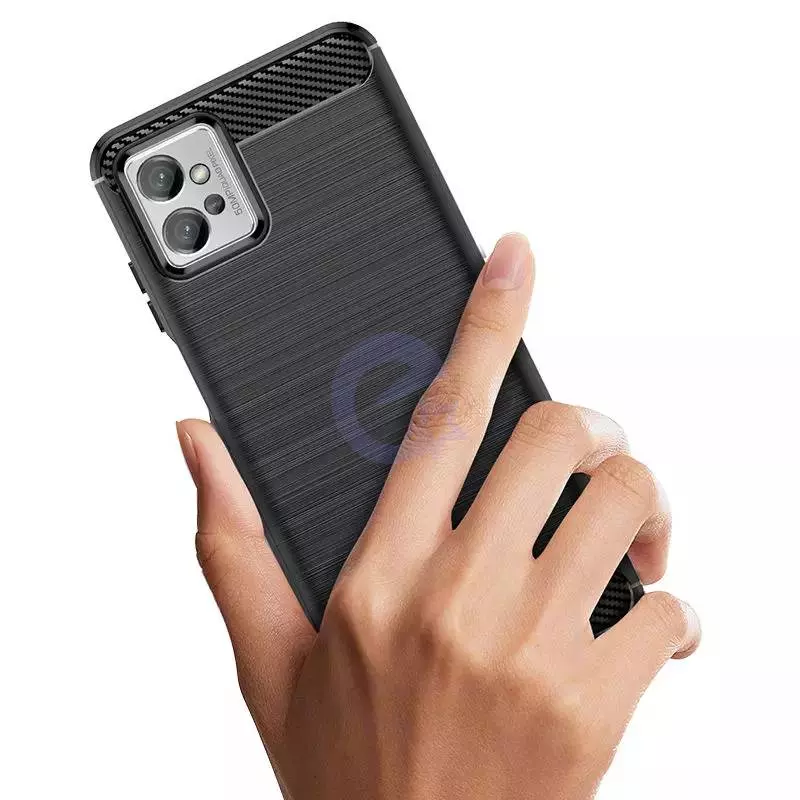 Протиударний чохол бампер для Motorola Moto G73 iPaky Carbon Fiber Blue (Синій)