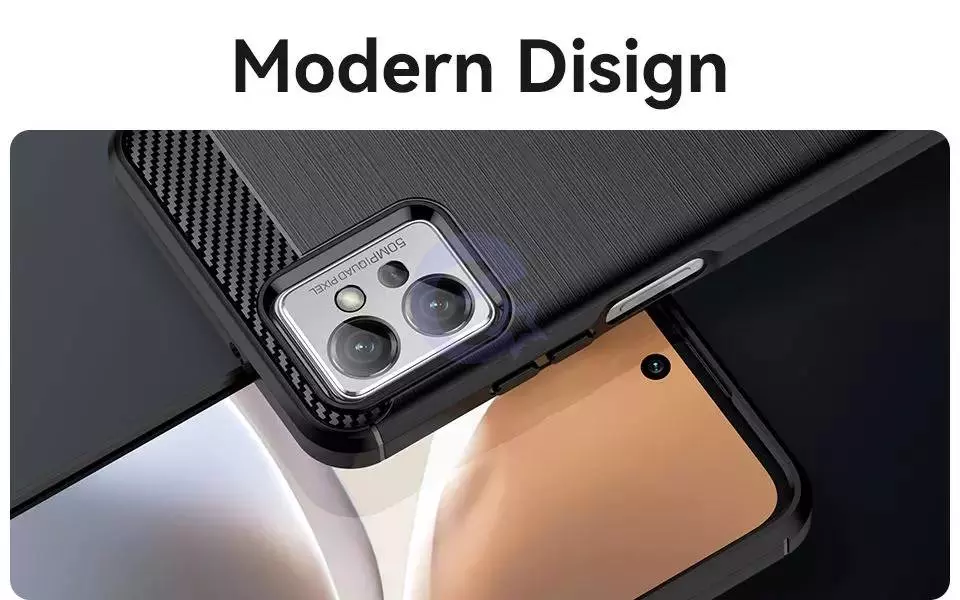 Протиударний чохол бампер для Motorola Moto G73 iPaky Carbon Fiber Blue (Синій)