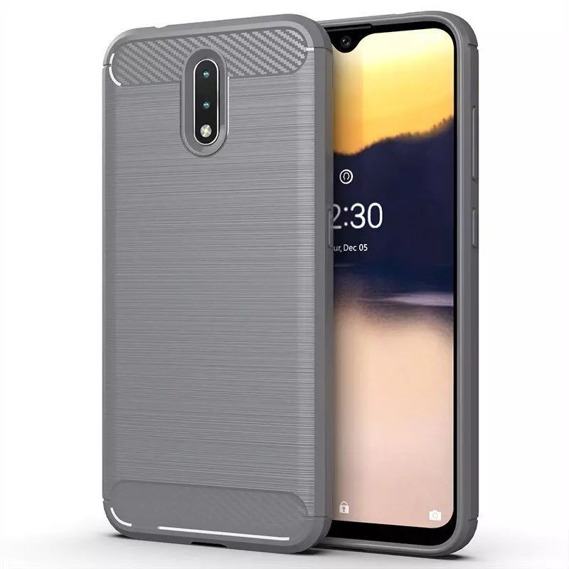 Противоударный чехол бампер для Nokia C01 Plus iPaky Carbon Fiber Grey (Серый)