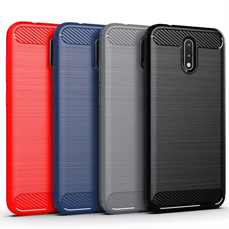 Противоударный чехол бампер для Nokia C01 Plus iPaky Carbon Fiber Red (Красный)