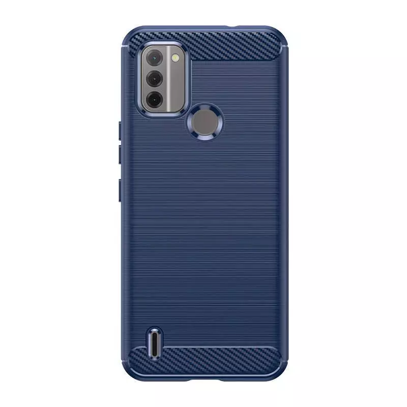 Противоударный чехол бампер для Nokia C31 iPaky Carbon Fiber Blue (Синий)
