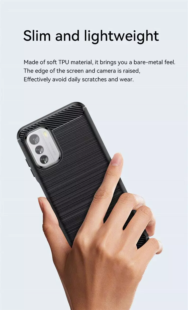 Противоударный чехол бампер для Nokia C31 iPaky Carbon Fiber Blue (Синий)