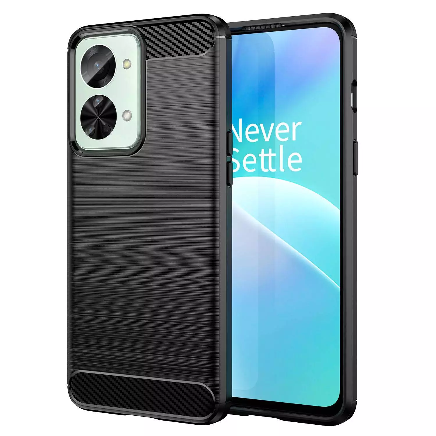 Противоударный чехол бампер для OnePlus Nord N300 iPaky Carbon Fiber Black (Черный)