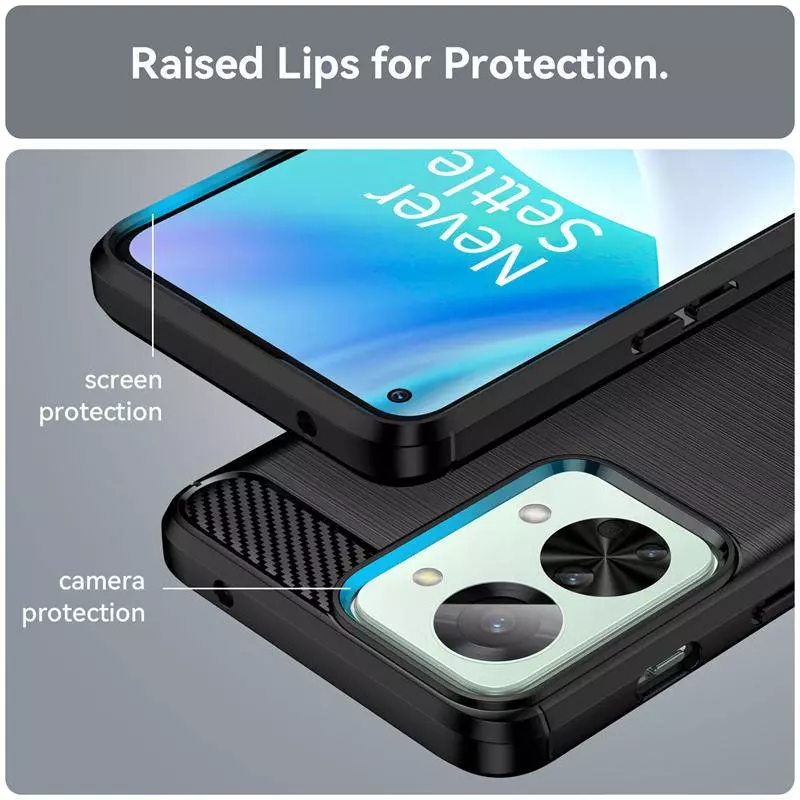 Противоударный чехол бампер для OnePlus Nord N300 iPaky Carbon Fiber Black (Черный)