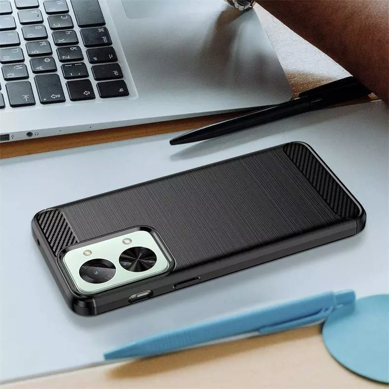 Противоударный чехол бампер для OnePlus Nord N300 iPaky Carbon Fiber Black (Черный)