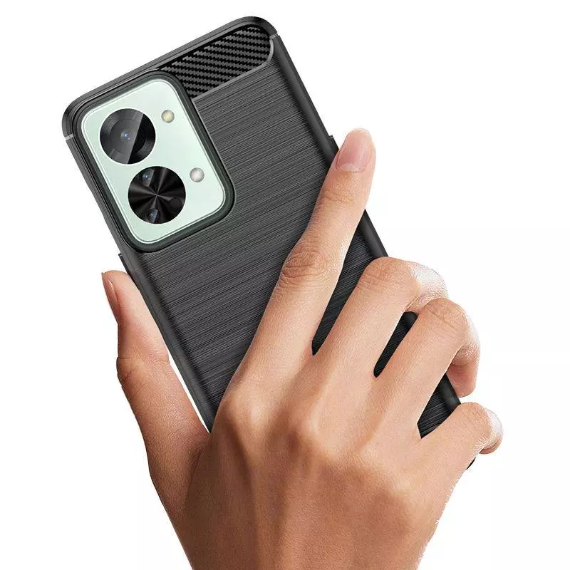 Противоударный чехол бампер для OnePlus Nord N300 iPaky Carbon Fiber Black (Черный)