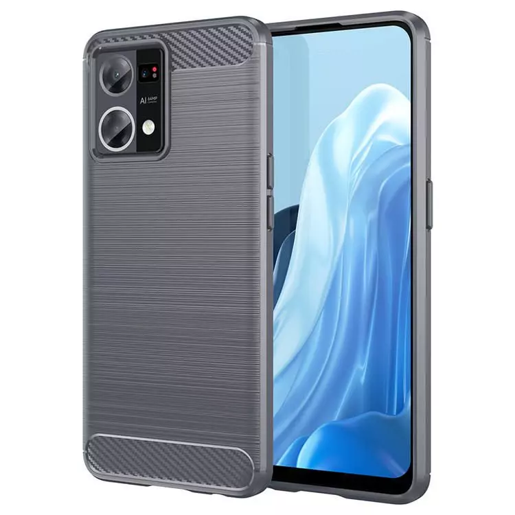 Протиударний чохол бампер для Oppo A17 / A17k iPaky Carbon Fiber Grey (Сірий)