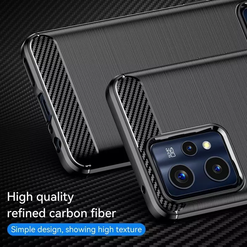 Противоударный чехол бампер для Realme 9 5G / 9 Pro iPaky Carbon Fiber Red (Красный)
