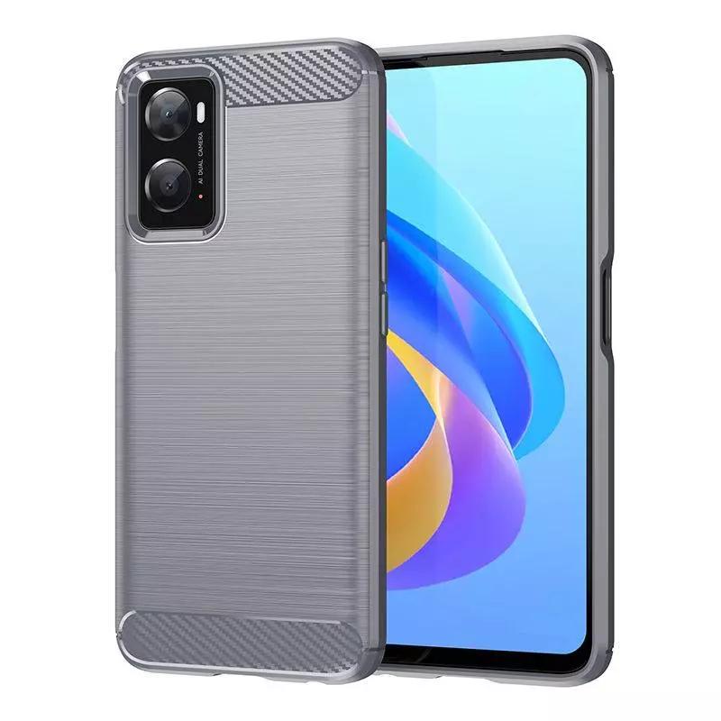 Протиударний чохол бампер для Vivo Y02s iPaky Carbon Fiber Grey (Сірий)