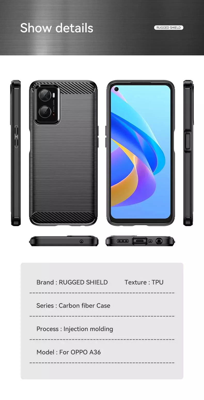 Противоударный чехол бампер для Vivo Y02s iPaky Carbon Fiber Black (Черный)
