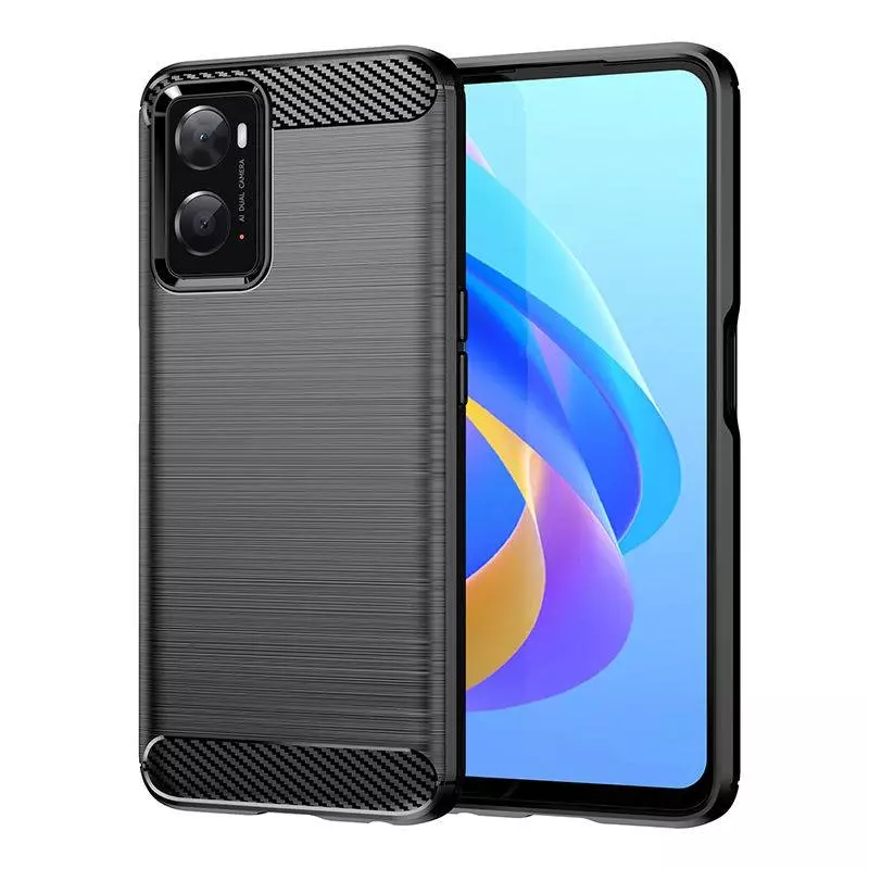 Противоударный чехол бампер для Vivo Y02s iPaky Carbon Fiber Black (Черный)