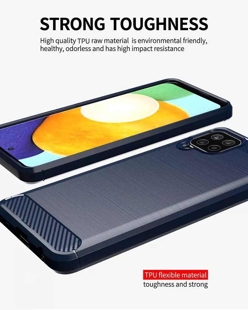 Протиударний чохол бампер для Samsung Galaxy A22 5G iPaky Carbon Fiber Blue (Синій)