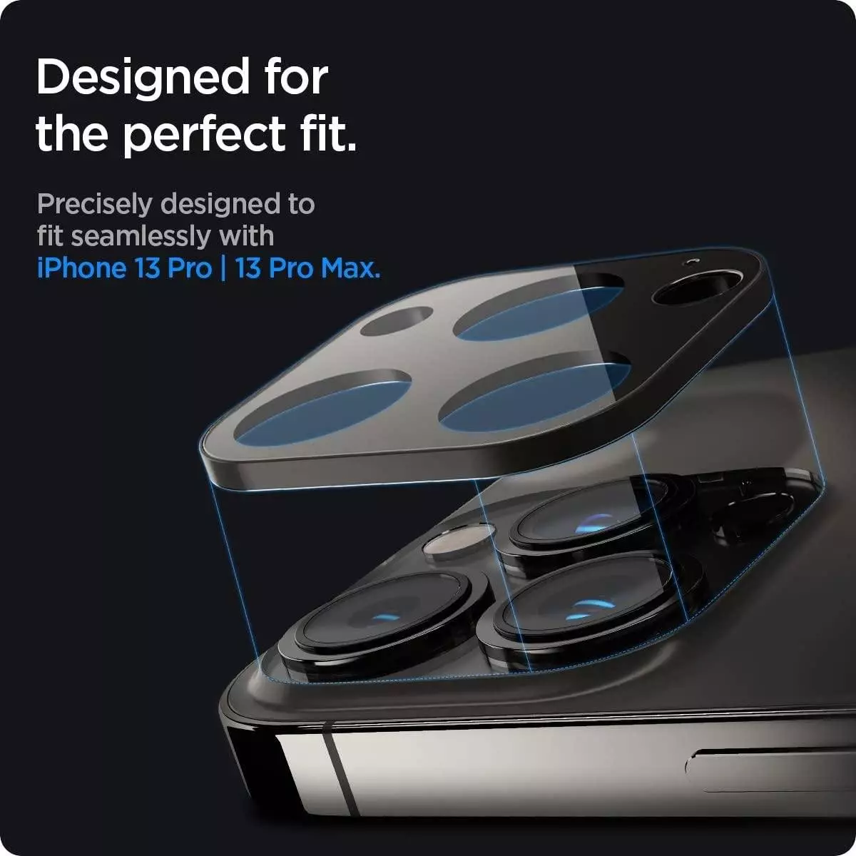 Защитное стекло для камеры Spigen Optik Lens Protector (2 шт. в комплекте) для iPhone 13 Pro / iPhone 13 Pro Max Graphite (Графитовый) AGL04035