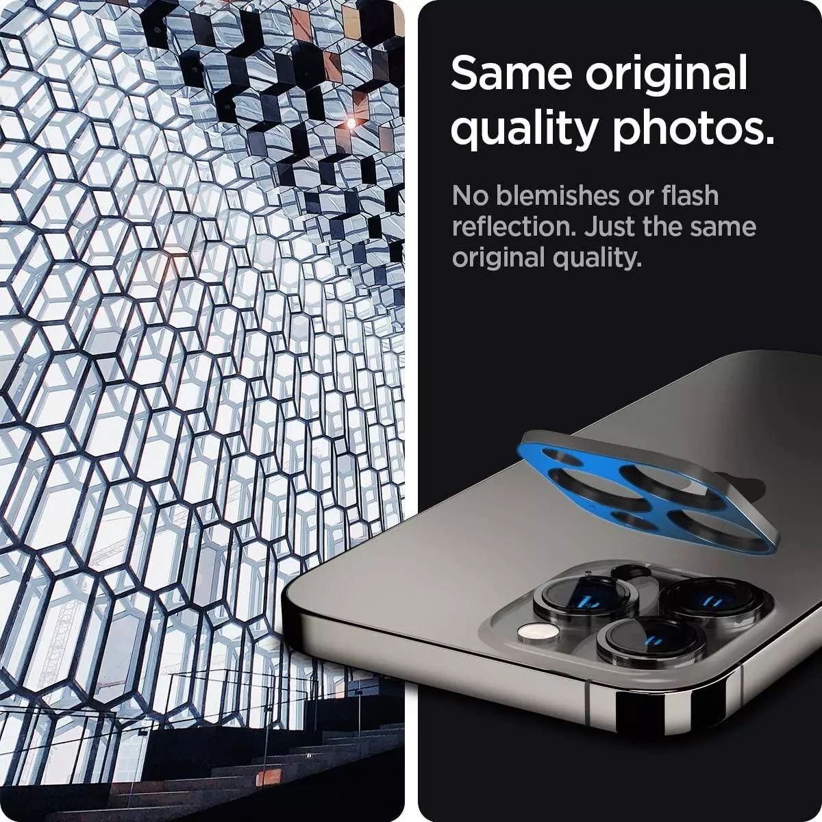 Защитное стекло для камеры Spigen Optik Lens Protector (2 шт. в комплекте) для iPhone 13 Pro / iPhone 13 Pro Max Graphite (Графитовый) AGL04035