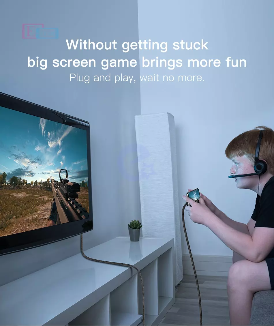 Кабель для зарядки Baseus Video Type C to HDMI Adapter Cable Space Gray (Черный) NP021180R01BS Кабель для зарядки Baseus Video Type C to HDMI Adapter Cable Space Gray (Черный) NP021180R01BS