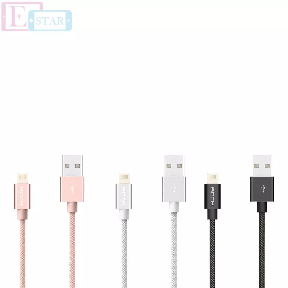 Кабель для заряджання та передачі даних Apple iPhone iPod iPad Rock Lightning 1.8 м Gray (Сірий) Кабель для заряджання та передачі даних Apple iPhone iPod iPad Rock Lightning 1.8 м Gray (Сірий)