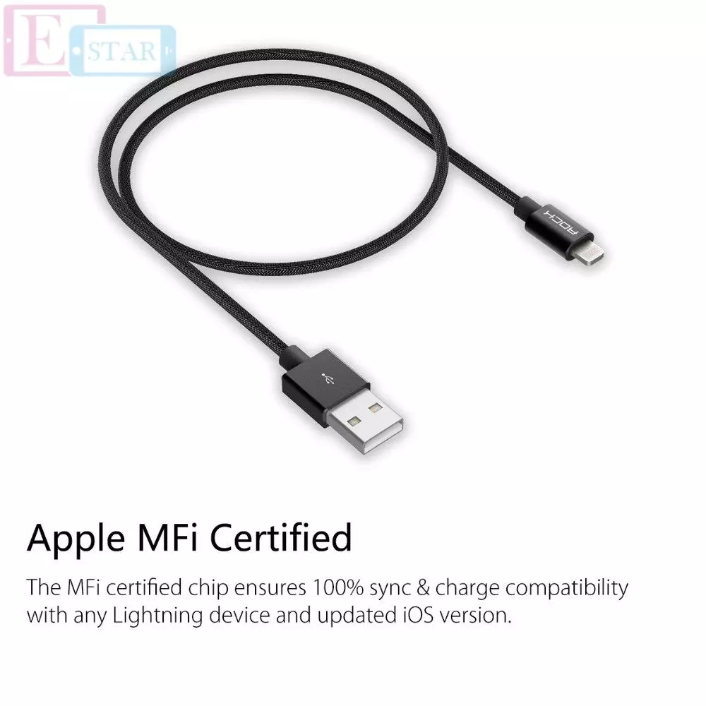 Кабель для заряджання та передачі даних Apple iPhone iPod iPad Rock Lightning 1.8 м Gray (Сірий) Кабель для заряджання та передачі даних Apple iPhone iPod iPad Rock Lightning 1.8 м Gray (Сірий)