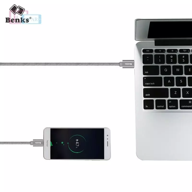 Кабель для зарядки и передачи данных Benks D14 Type C to Type C Charge Cable для смартфонов и планшетов Gray (Серый)