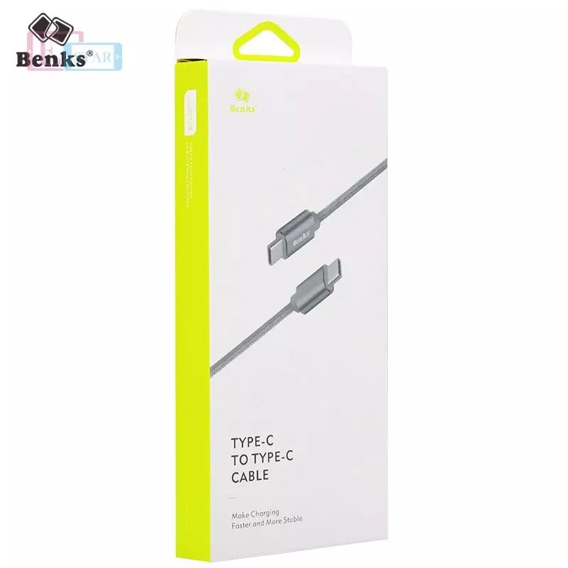 Кабель для зарядки и передачи данных Benks D14 Type C to Type C Charge Cable для смартфонов и планшетов Gray (Серый)