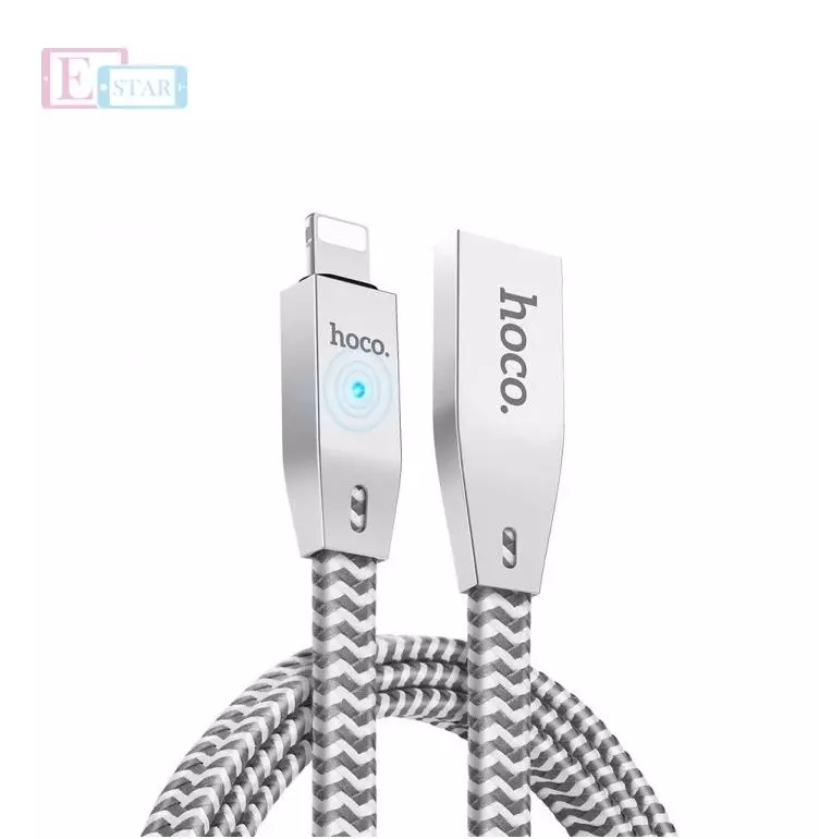 Кабель для заряджання та передачі даних Hoco U11 Reflective Knitted Lightning Silver (Сріблястий) Кабель для заряджання та передачі даних Hoco U11 Reflective Knitted Lightning Silver (Сріблястий)