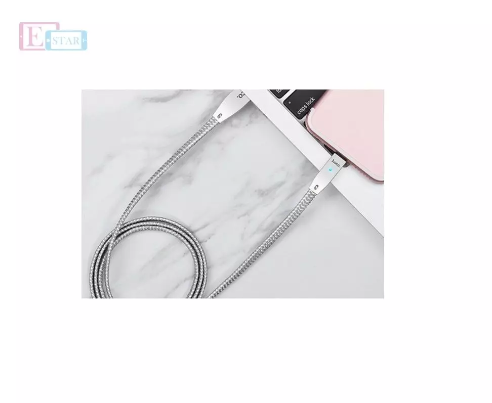 Кабель для заряджання та передачі даних Hoco U11 Reflective Knitted Lightning Silver (Сріблястий) Кабель для заряджання та передачі даних Hoco U11 Reflective Knitted Lightning Silver (Сріблястий)