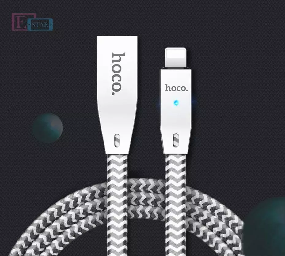 Кабель для заряджання та передачі даних Hoco U11 Reflective Knitted Lightning Silver (Сріблястий) Кабель для заряджання та передачі даних Hoco U11 Reflective Knitted Lightning Silver (Сріблястий)