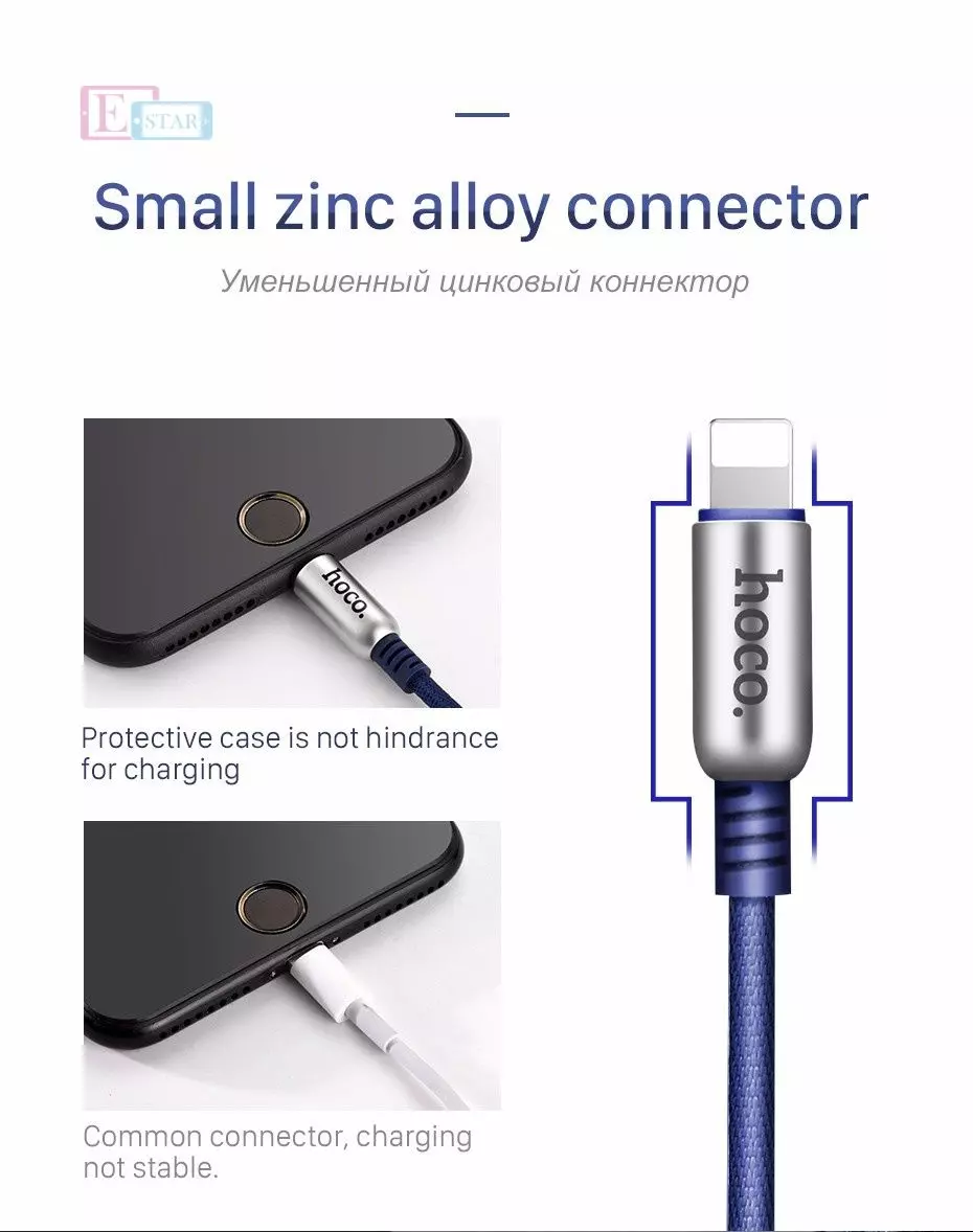 Кабель для зарядки и передачи данных Hoco U17 Capsule Chargin Data Cable for Apple Blue (Синий)