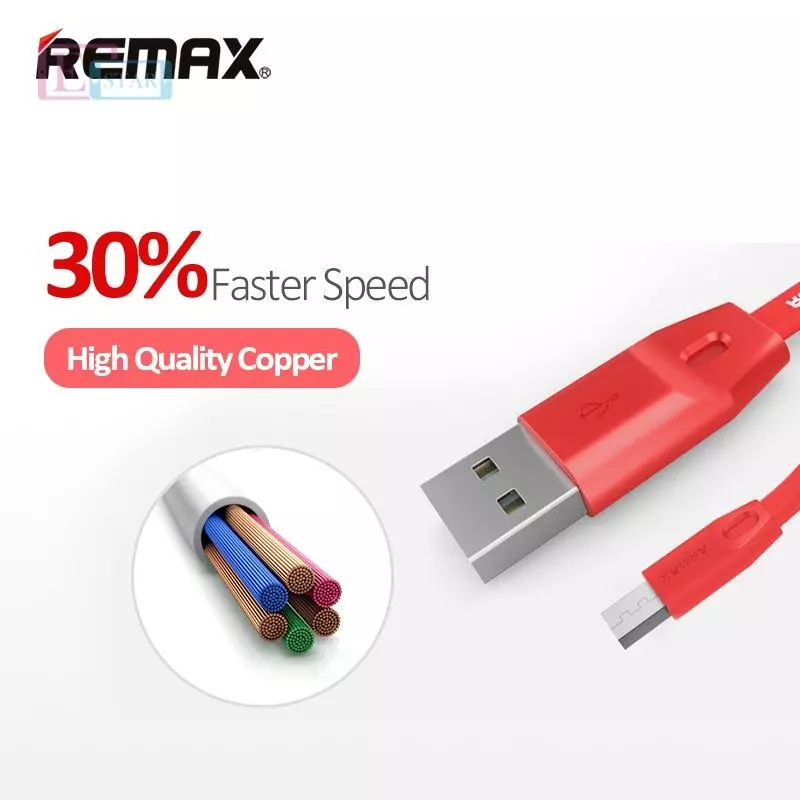 Кабель для зарядки и передачи данных Remax Full Speed Micro для смартфонов 1 м Red (Красный) RC-001 Кабель для зарядки и передачи данных Remax Full Speed Micro для смартфонов 1 м Red (Красный) RC-001