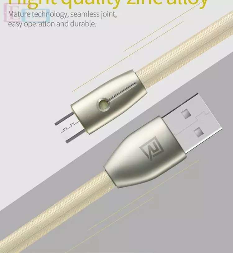 Кабель для зарядки и передачи данных Remax Knight Lightning 1m Gold (Золото) RC-043i