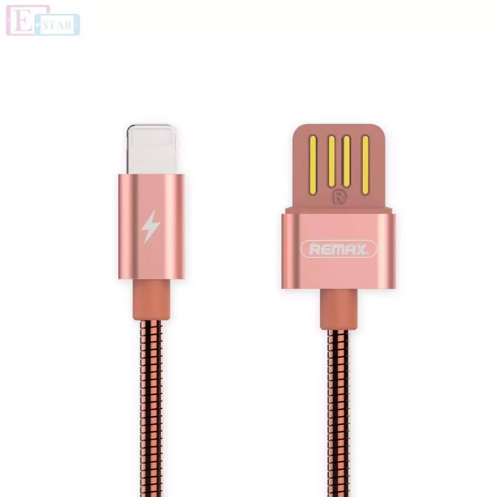 Кабель для заряджання та передачі даних Remax Metal Serpent Lightning Cable Rose Gold (Рожеве золото) RC-080i Кабель для заряджання та передачі даних Remax Metal Serpent Lightning Cable Rose Gold (Рожеве золото) RC-080i