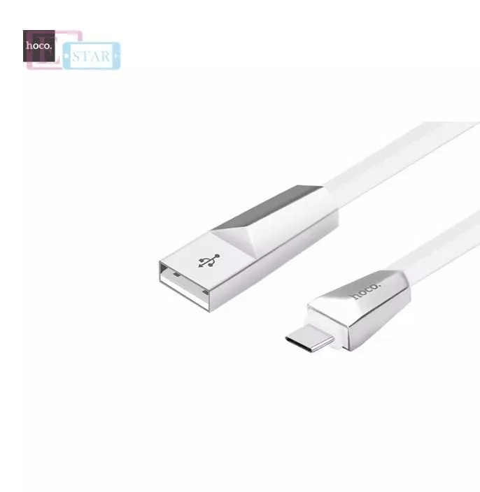 Кабель для заряджання та передачі даних USB Hoco X4 Zing Alloy Type-C для планшетів та смартфонів White (Білий) Кабель для заряджання та передачі даних USB Hoco X4 Zing Alloy Type-C для планшетів та смартфонів White (Білий)