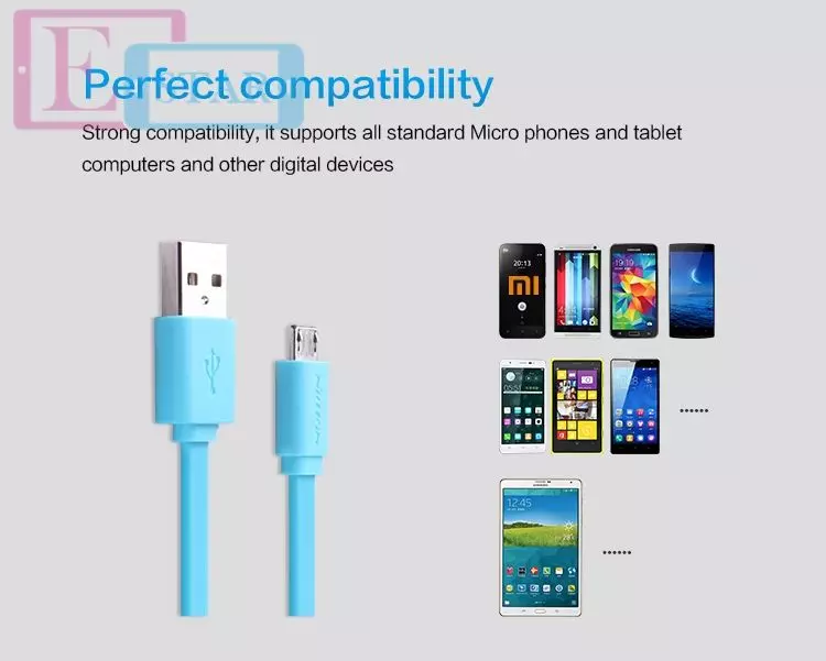 Кабель для зарядки и передачи данных USB MicroUsb Nillkin Micro USB cable для смартфонов и телефона 1,2 м Black (Черный)