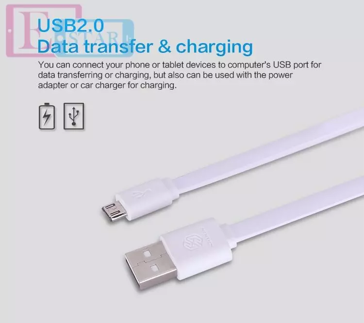 Кабель для зарядки и передачи данных USB MicroUsb Nillkin Micro USB cable для смартфонов и телефона 1,2 м White (Белый) Кабель для зарядки и передачи данных USB MicroUsb Nillkin Micro USB cable для смартфонов и телефона 1,2 м White (Белый)