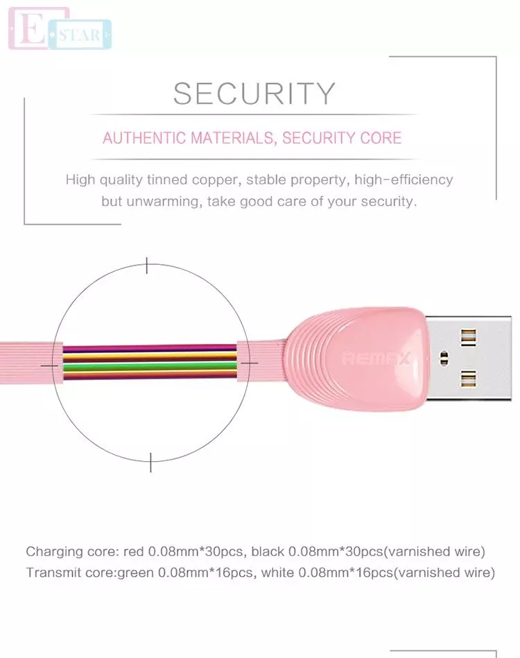 Кабель для заряджання та передачі даних USB Remax Shell Lightning Pink (Рожевий) RC-040i Кабель для заряджання та передачі даних USB Remax Shell Lightning Pink (Рожевий) RC-040i