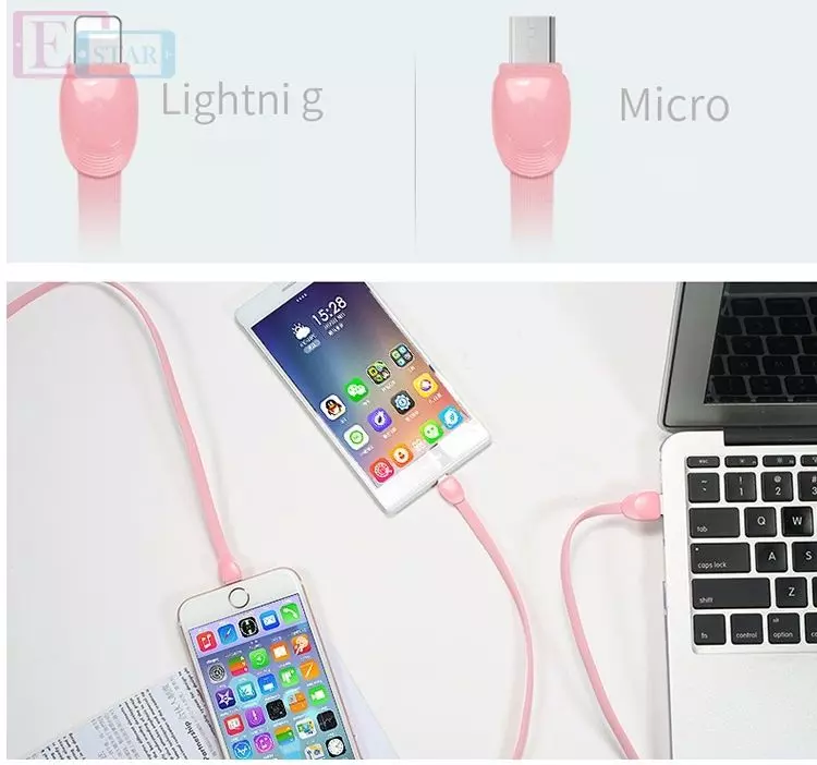 Кабель для заряджання та передачі даних USB Remax Shell Lightning Pink (Рожевий) RC-040i Кабель для заряджання та передачі даних USB Remax Shell Lightning Pink (Рожевий) RC-040i