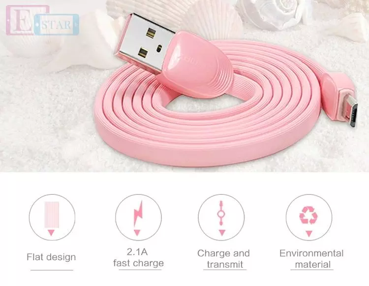 Кабель для заряджання та передачі даних USB Remax Shell Lightning Pink (Рожевий) RC-040i Кабель для заряджання та передачі даних USB Remax Shell Lightning Pink (Рожевий) RC-040i